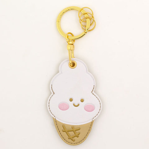 Leather Bag [Ice Cream Cone] Key Chain By U-Pick