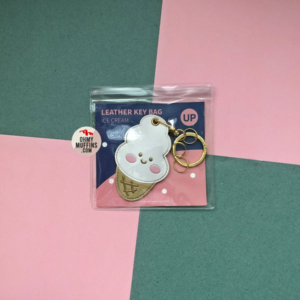 Leather Bag [Ice Cream Cone] Key Chain By U-Pick
