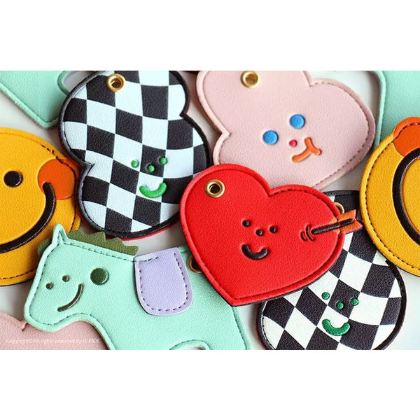 Leather Bag [ Smiley Face ] AirTag Key Chain By U-Pick