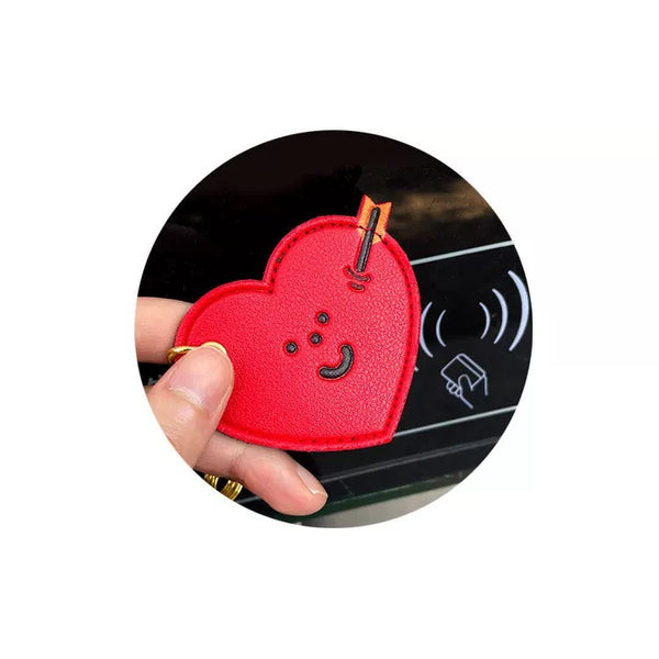 Leather Bag [ Red Heart ] AirTag Key Chain By U-Pick