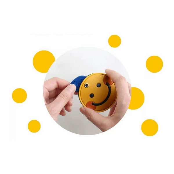 Leather Bag [ Smiley Face ] AirTag Key Chain By U-Pick