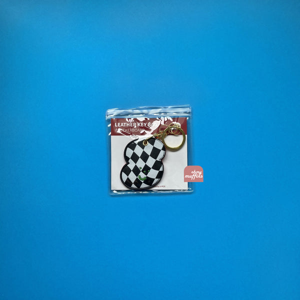 Leather Bag [ Checkerboard ] AirTag Key Chain By U-Pick