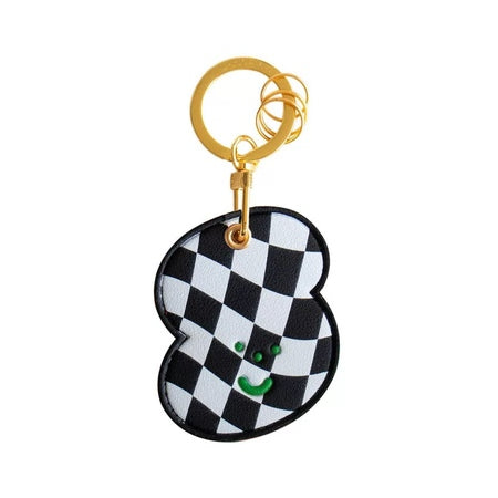 Leather Bag [ Checkerboard ] AirTag Key Chain By U-Pick