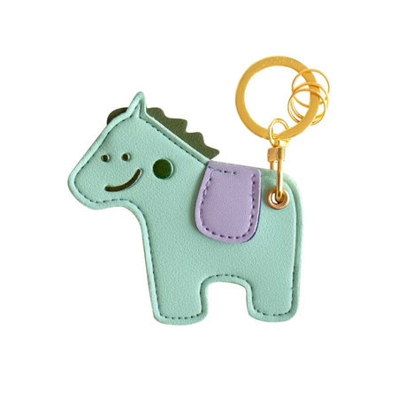 Leather Bag [ Green Horse ] AirTag Key Chain By U-Pick
