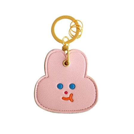 Leather Bag [ Pink Rabbit ] AirTag Key Chain By U-Pick [ Colour Stains ]