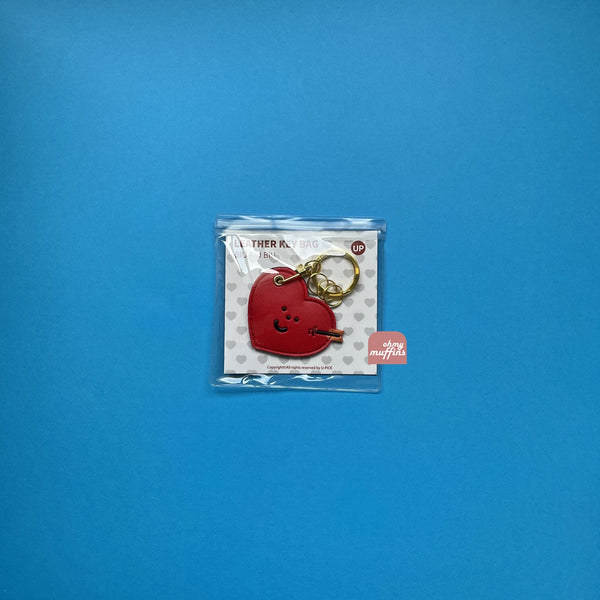 Leather Bag [ Red Heart ] AirTag Key Chain By U-Pick