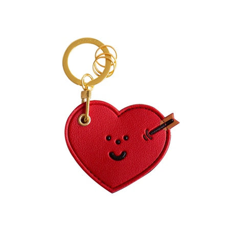 Leather Bag [ Red Heart ] AirTag Key Chain By U-Pick