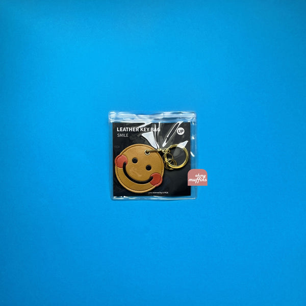 Leather Bag [ Smiley Face ] AirTag Key Chain By U-Pick