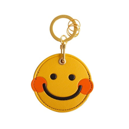 Leather Bag [ Smiley Face ] AirTag Key Chain By U-Pick