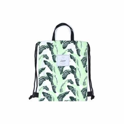 Leaves Banana Leaves Drawstring Backpack By Colourup