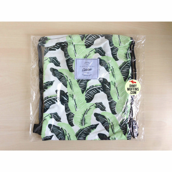 Leaves [Banana Leaves] Drawstring Backpack By Colourup