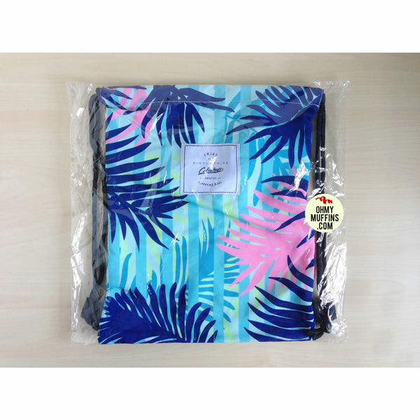Leaves [Blue Leaves] Drawstring Backpack By Colourup