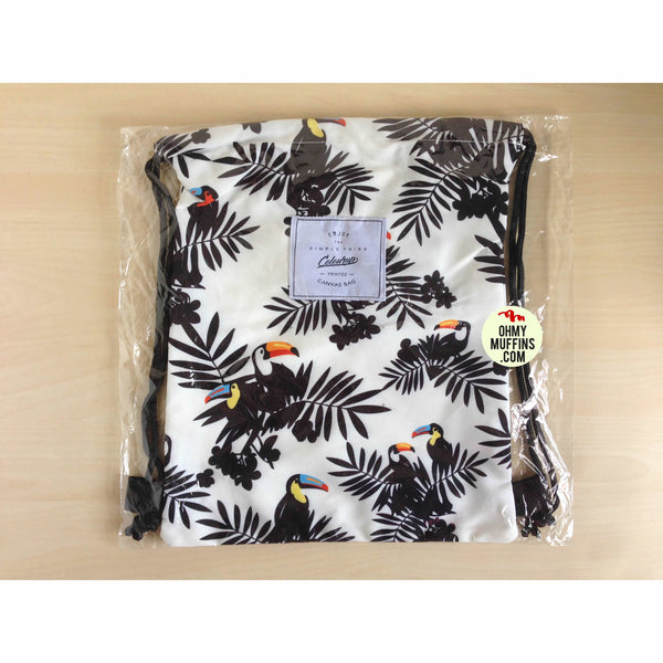 Leaves [Toucan] Drawstring Backpack By Colourup