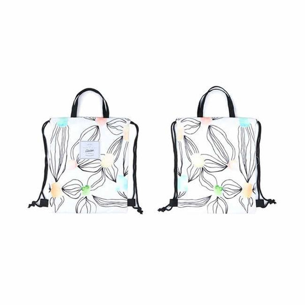 Leaves Watercolour Leaves Drawstring Backpack By Colourup
