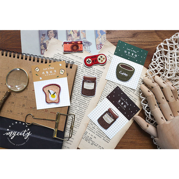 Let's Play [Coffee] Embroidered Sticker & Iron-On Patch