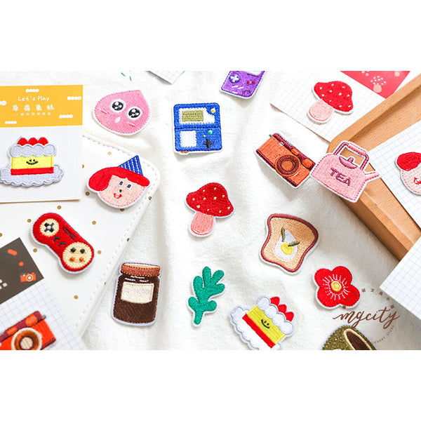 Let's Play [Egg Toast] Embroidered Sticker & Iron-On Patch