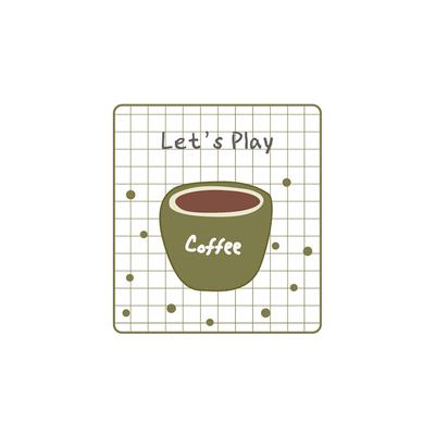 Let's Play Coffee Embroidered Sticker Patch