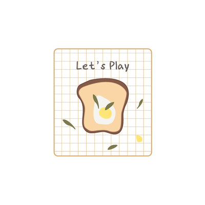 Let's Play [Egg Toast] Embroidered Sticker & Iron-On Patch