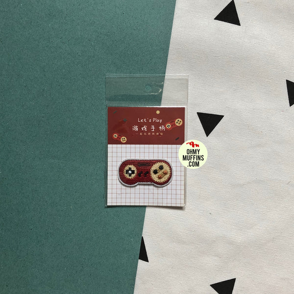 Let's Play Game Controller Embroidered Sticker Patch