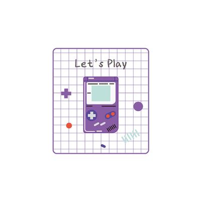 Let's Play Hand-Held Console Embroidered Sticker Patch