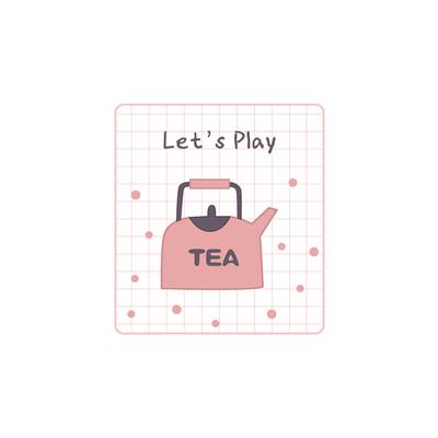 Let's Play Tea Pot Embroidered Sticker Patch