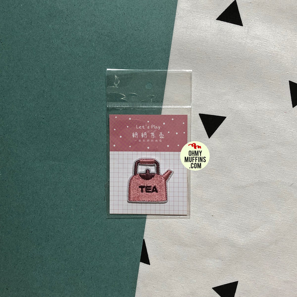 Let's Play Tea Pot Embroidered Sticker Patch