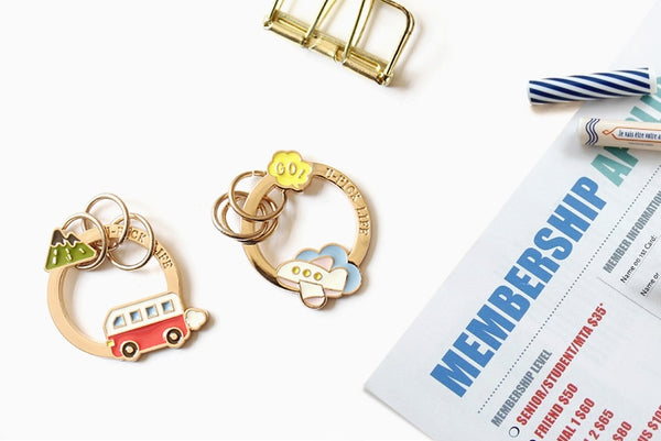 Life Is A Journey Key Chain By U-Pick Mountain Bus Go Airplane