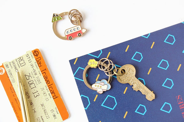 Life Is A Journey Key Chain By U-Pick Mountain Bus Go Airplane
