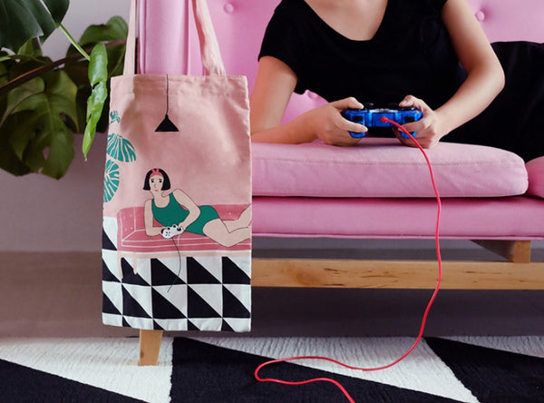 Life in the Room Play Games Tote Bag By YIZI STORE