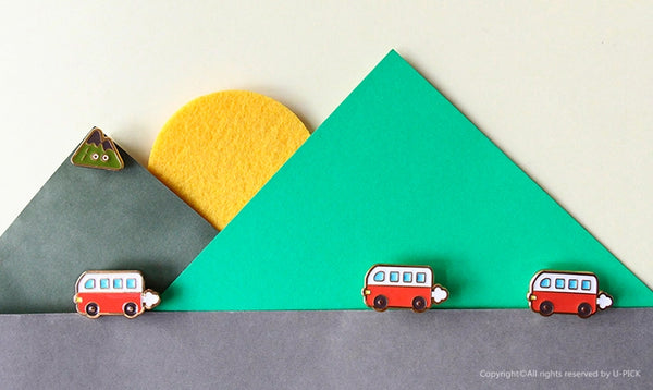 Life Is A Journey Mountain Bus Enamel Pin By U-Pick