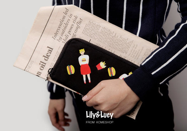 Lily & Lucy [Burger] Long Wallet By YIZI STORE X KOMESHOP