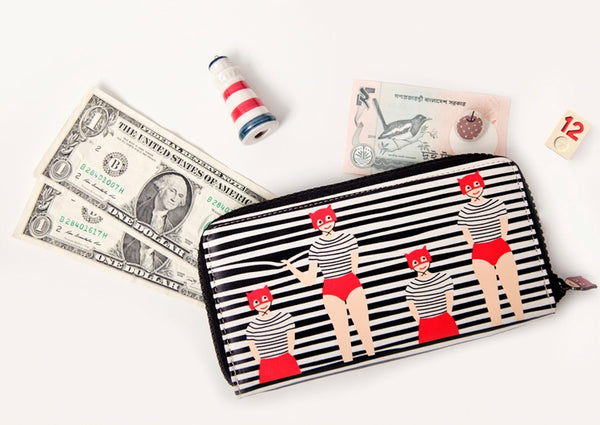 Lily & Lucy [Striped Blinds] Long Wallet By YIZI STORE X KOMESHOP