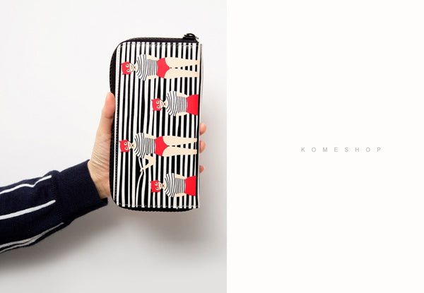 Lily & Lucy [Striped Blinds] Long Wallet By YIZI STORE X KOMESHOP