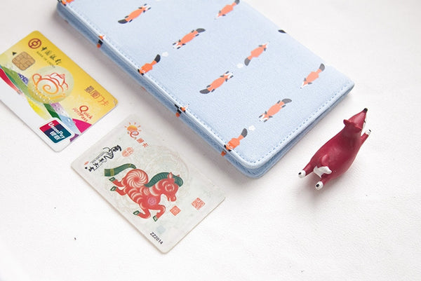 Whimsical Animals Fox Long Wallet By 八涂 (BaTu)