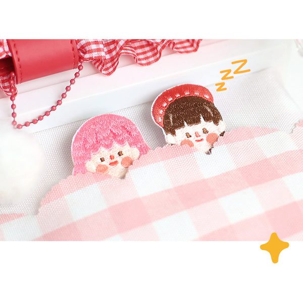 Lovely Girl [Brown Hair] Embroidered Sticker & Iron-On Patch