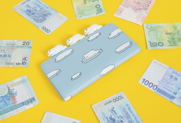 Lovely Animals Polar Bear Long Wallet By Kiitos Life