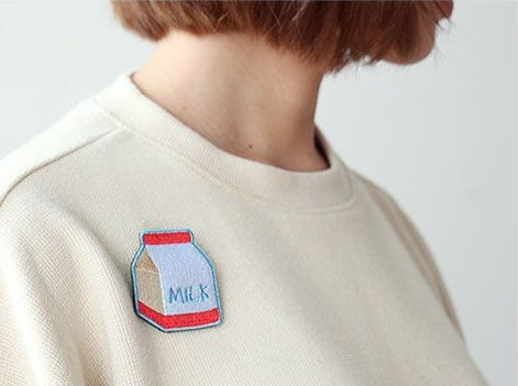 Embroidery Milk Brooch By U-Pick