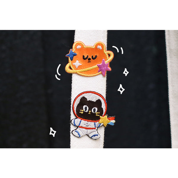 Milky Way [Black Cat] Embroidered Sticker & Iron-On Patch