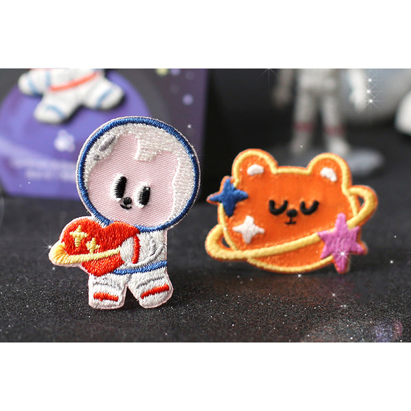 Milky Way [Orange Bear] Embroidered Sticker & Iron-On Patch