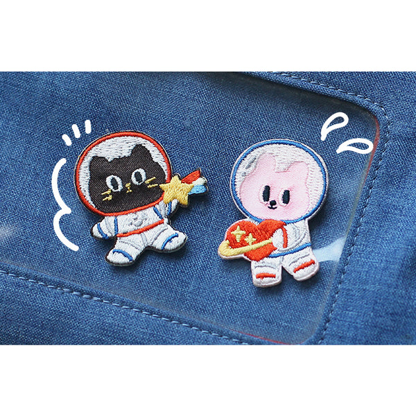 Milky Way [Black Cat] Embroidered Sticker & Iron-On Patch