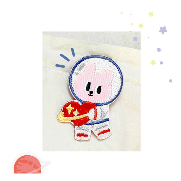 Milky Way [Pink Rabbit] Embroidered Sticker & Iron-On Patch