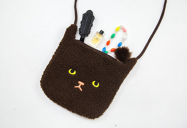Brown Cat Miss Cat Sling Bag By Bentoy
