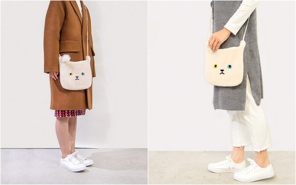 White Cat Miss Cat Sling Bag By Bentoy