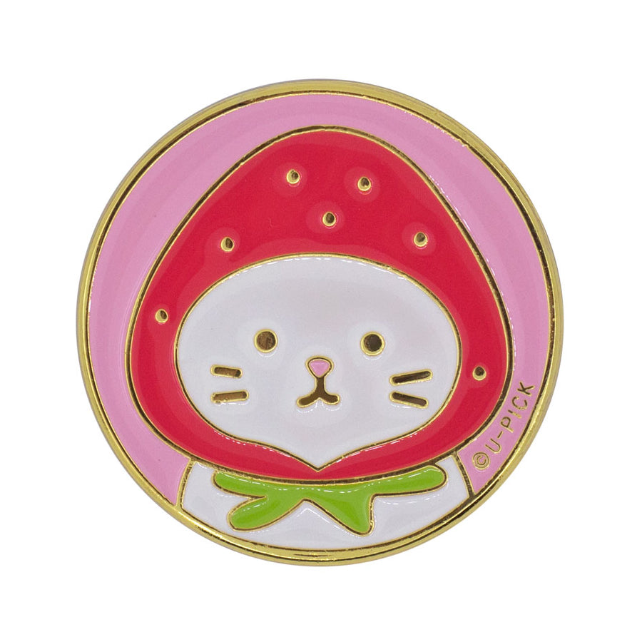 Mobile Phone Stand Ring [Strawberry Cat] By U-Pick