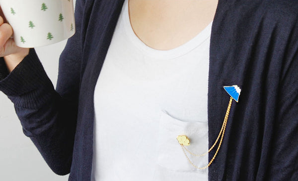 Fun Mountain Cloud Enamel Pin By U-Pick