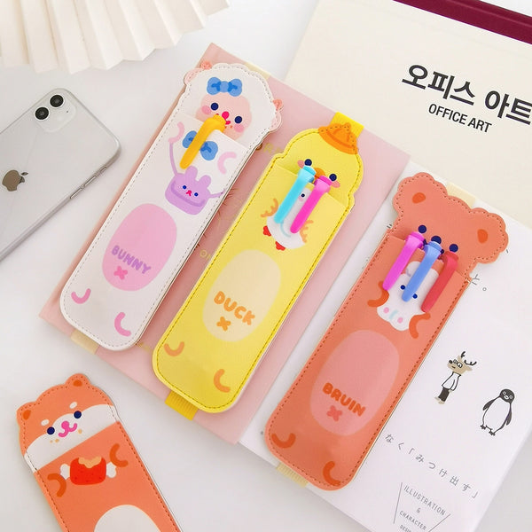 Notebook Pencil Case [Bruin Bear] With Elastic Strap By Milkjoy
