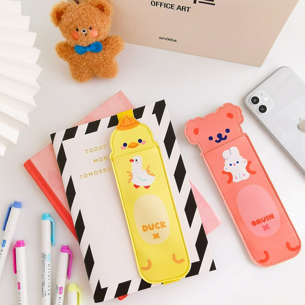 Notebook Pencil Case [Bruin Bear] With Elastic Strap By Milkjoy