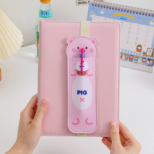 Notebook Pencil Case [ Yellow Cat ] With Elastic Strap By Milkjoy