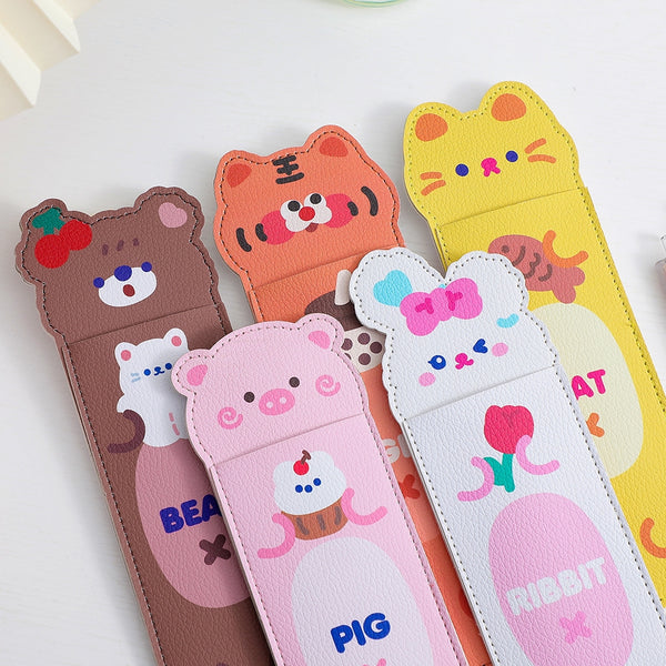 Notebook Pencil Case [ Yellow Cat ] With Elastic Strap By Milkjoy
