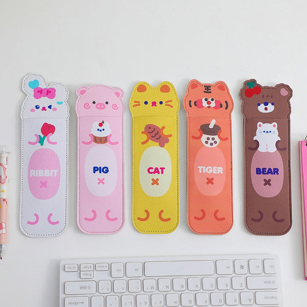Notebook Pencil Case [ Brown Bear ] With Elastic Strap By Milkjoy